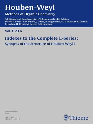 cover image of Houben-Weyl Methods of Organic Chemistry Volume E 23o Supplement